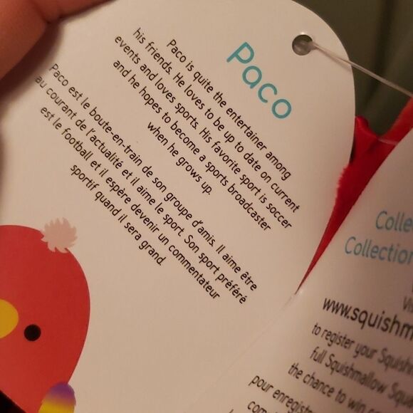 SQUISHMALLOWS 2020 Paco Tropical Bird 7.5 incj New with tag - Picture 7 of 8